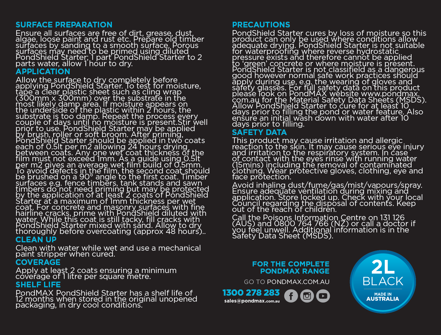 PondMAX PondShield Starter 2L Black
