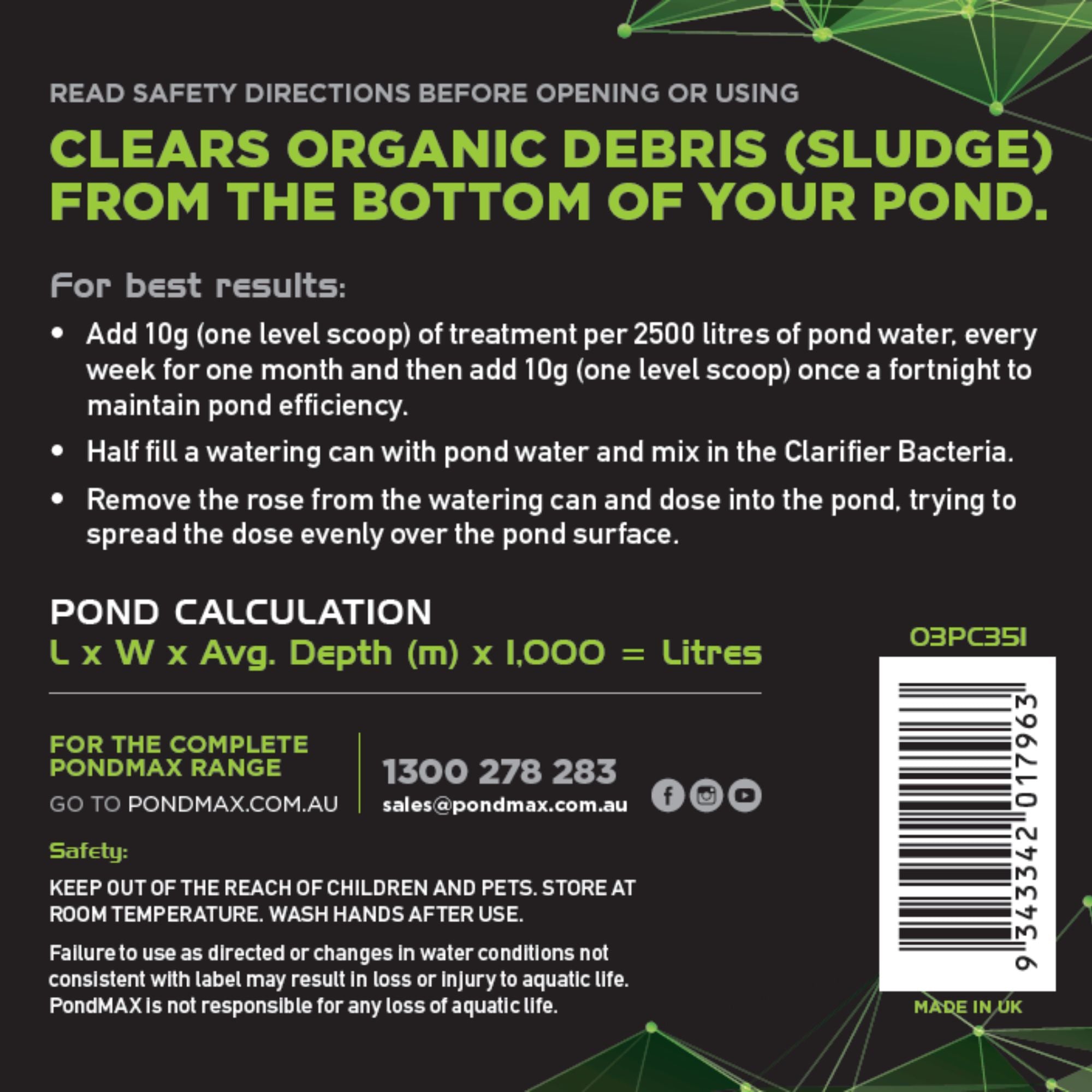 PondMAX Pond Clarifier Bacteria 900g