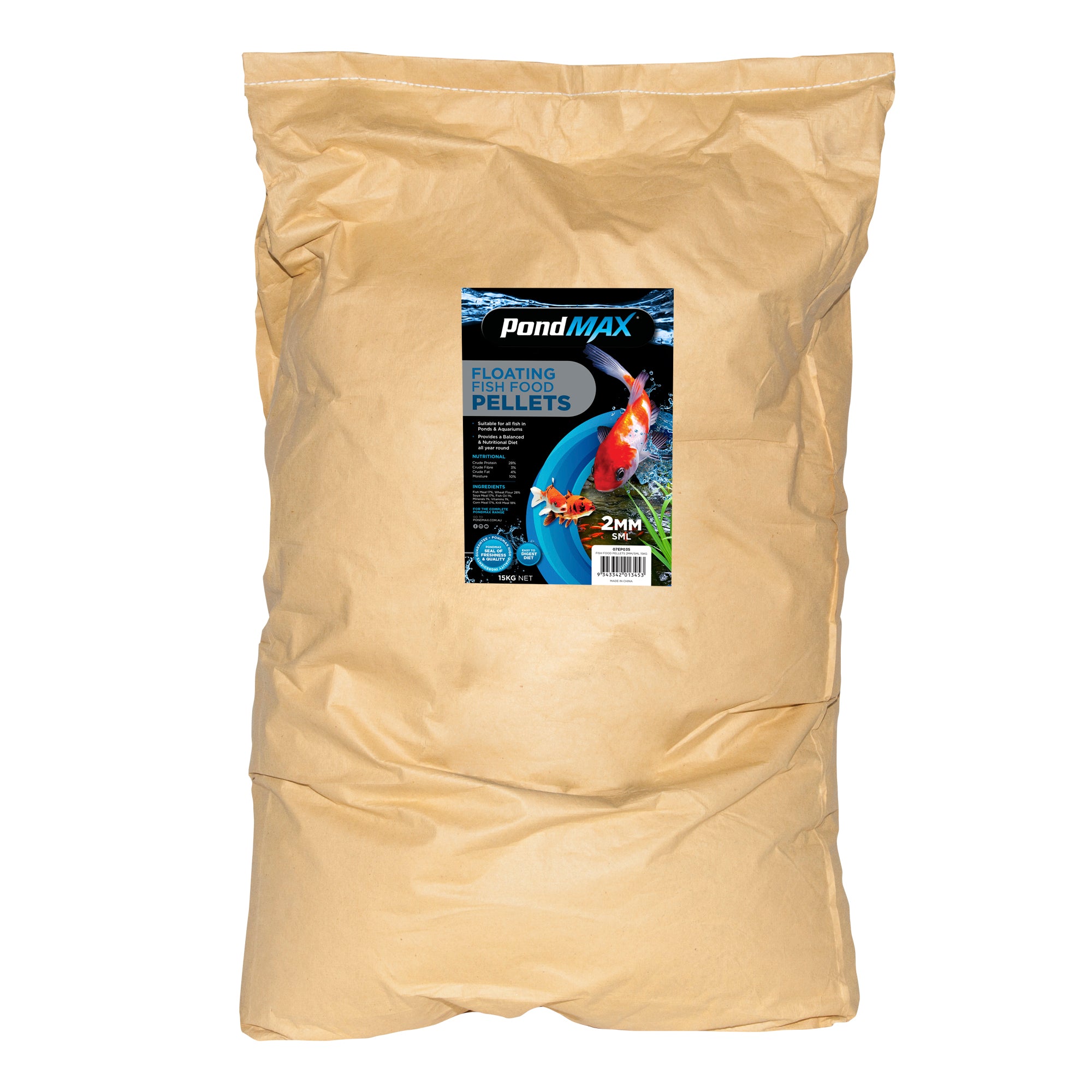PondMAX Fish Food Pellets 15kg - 2mm