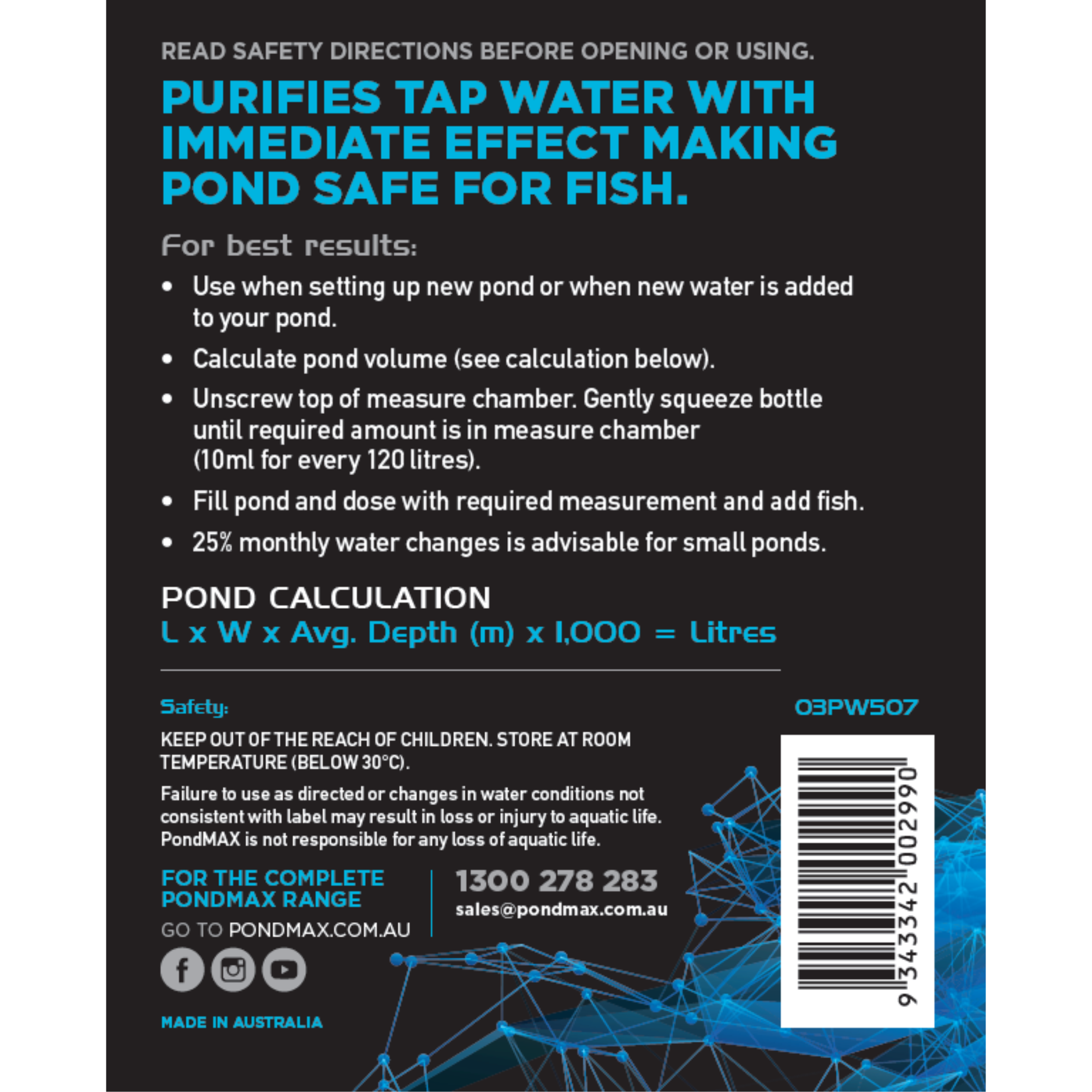 PondMAX DeChlorinator 500ml - Image 2